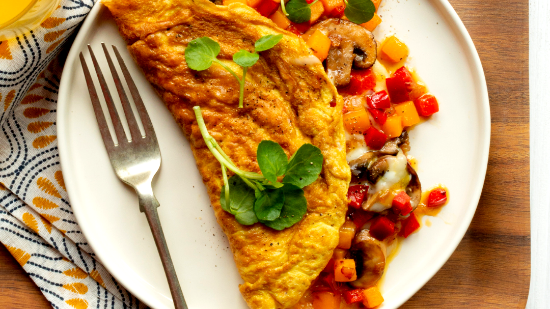 Image of Pumpkin, Mushroom, & Red Pepper Omelet